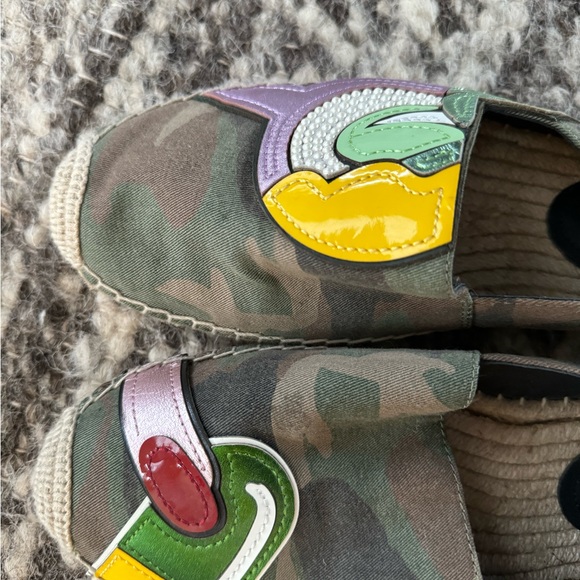 Marc Jacobs Multicolor Camouflage Print Fabric And Leather Patchwork Espadrille - Picture 5 of 8